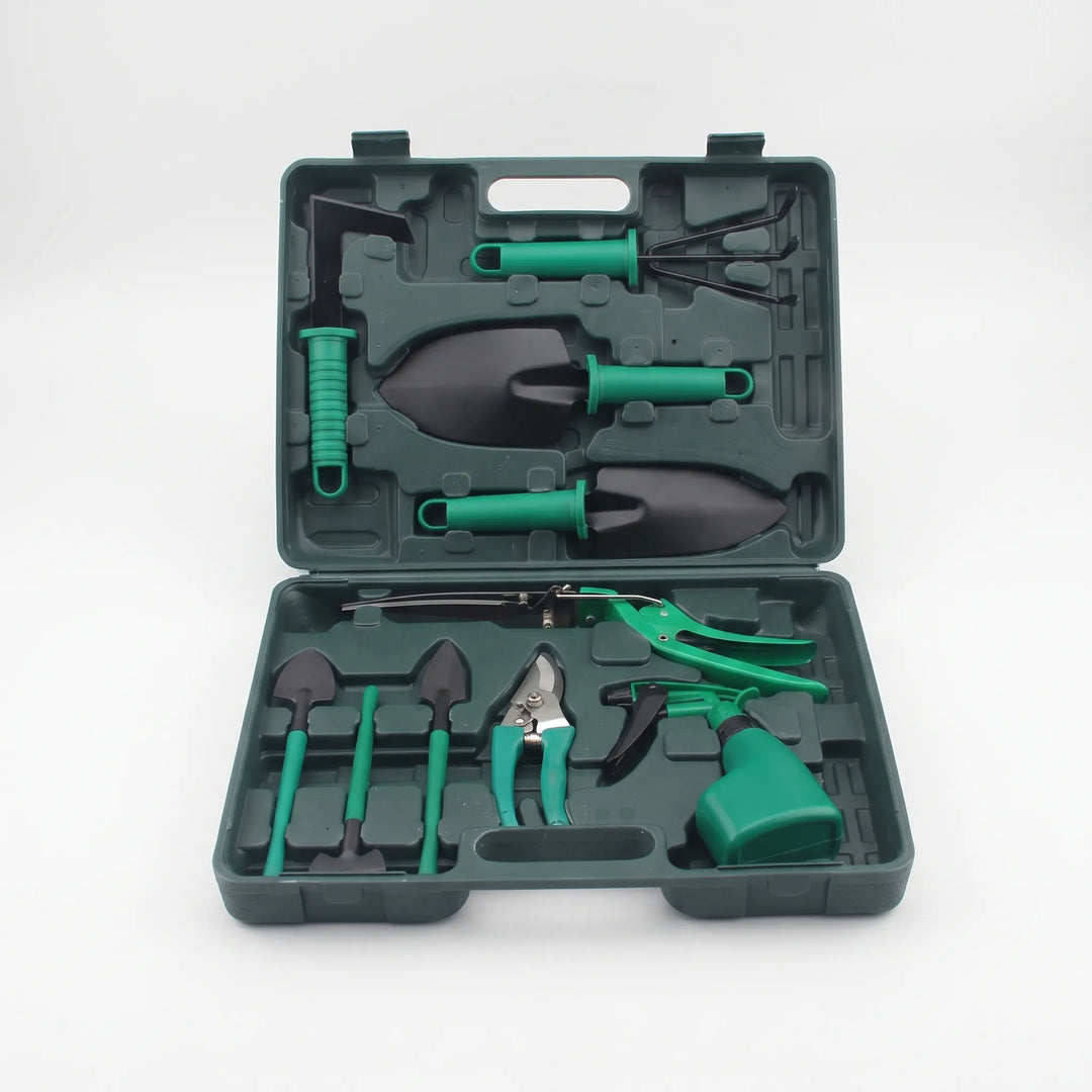 Complete 10-piece garden tool kit, including essentials for indoor/outdoor gardening & plant care.