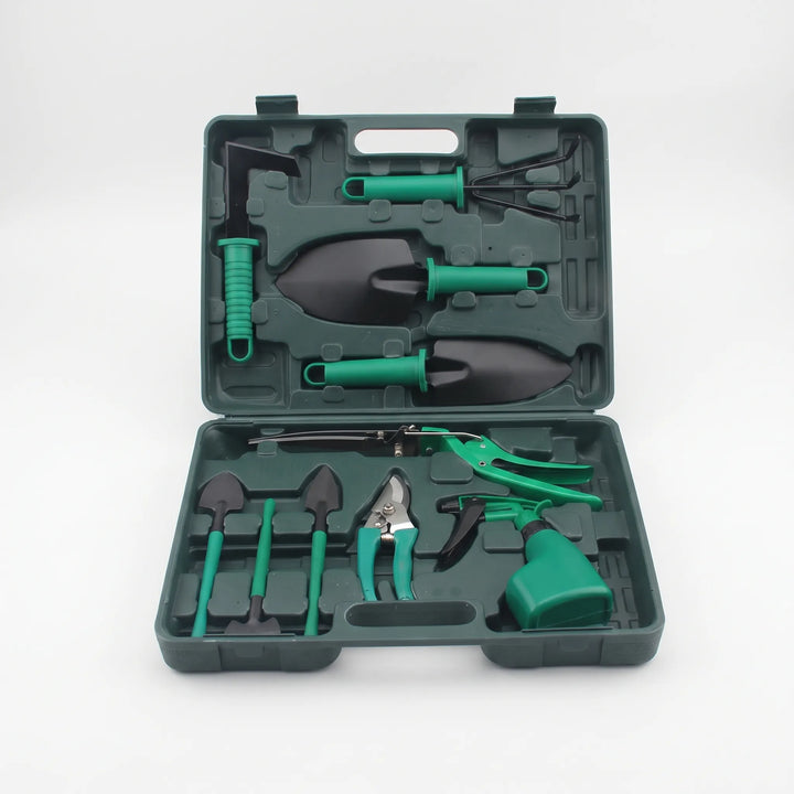 Complete 10-piece garden tool kit, including essentials for indoor/outdoor gardening & plant care.