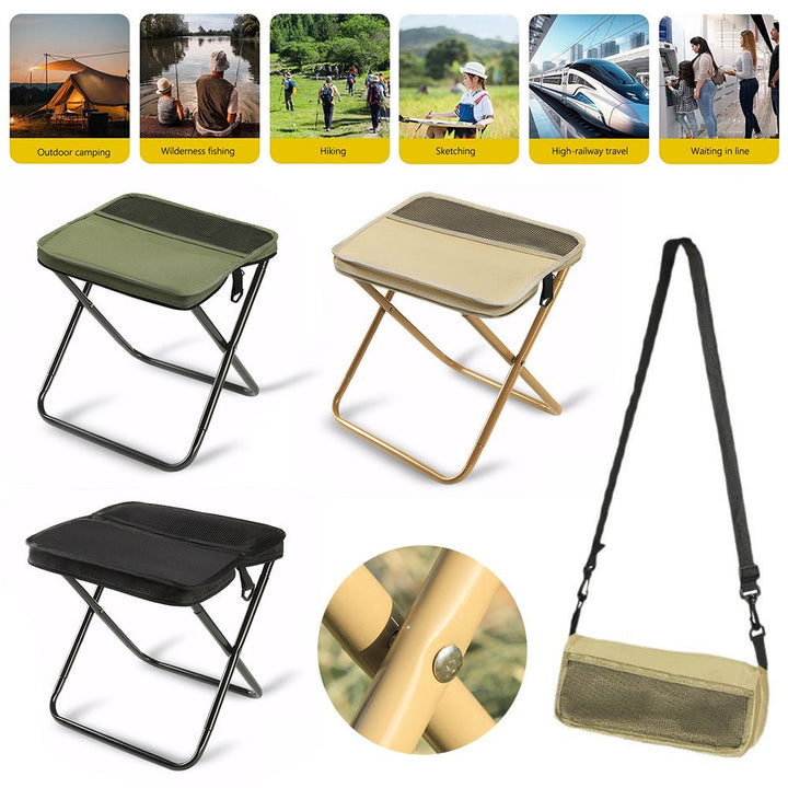 Compact folding chair backpack for camping, fishing, festivals and outdoor adventures.