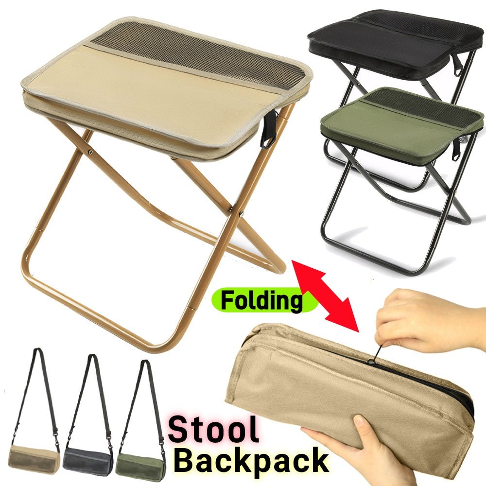 Hiking gear: Unisex 2-in-1 folding chair backpack, waterproof & portable for outdoor.