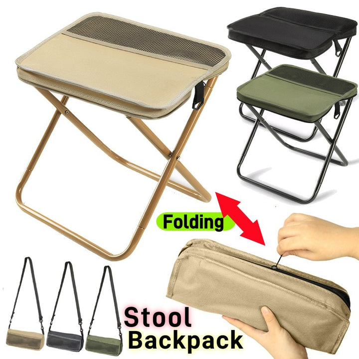 Hiking gear: Unisex 2-in-1 folding chair backpack, waterproof & portable for outdoor.