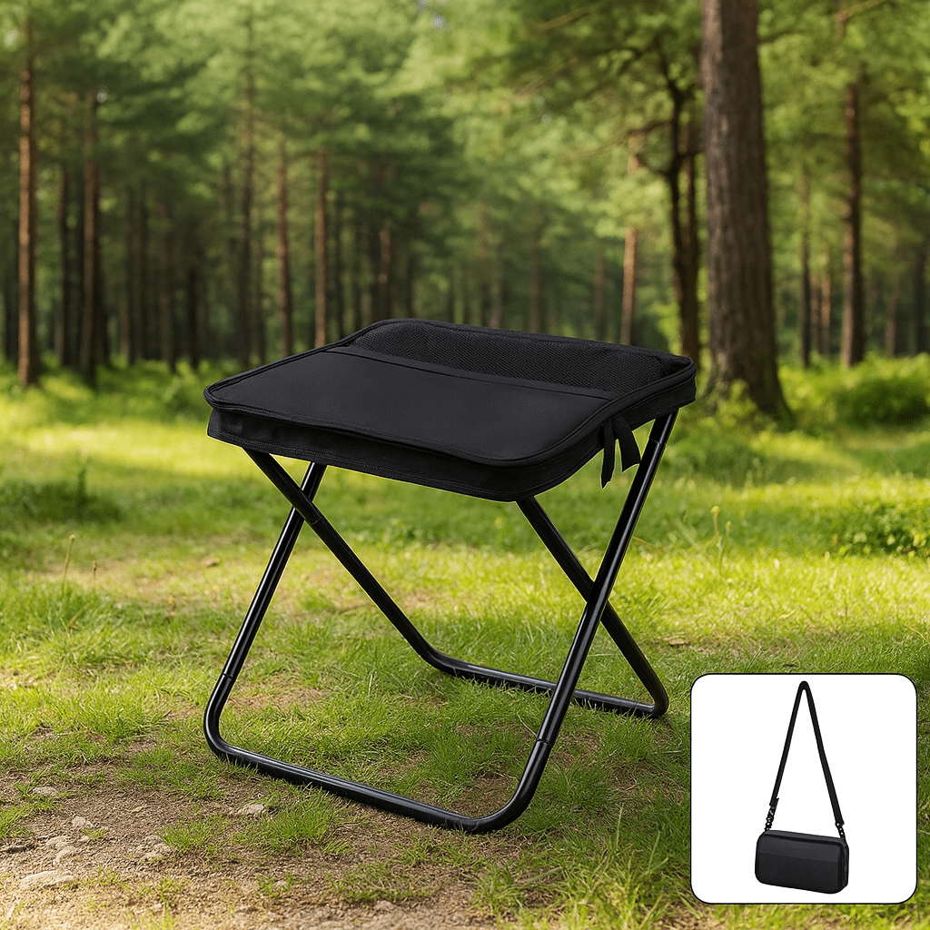 Outdoor adventure folding chair backpack, perfect portable seat for festivals & fishing.