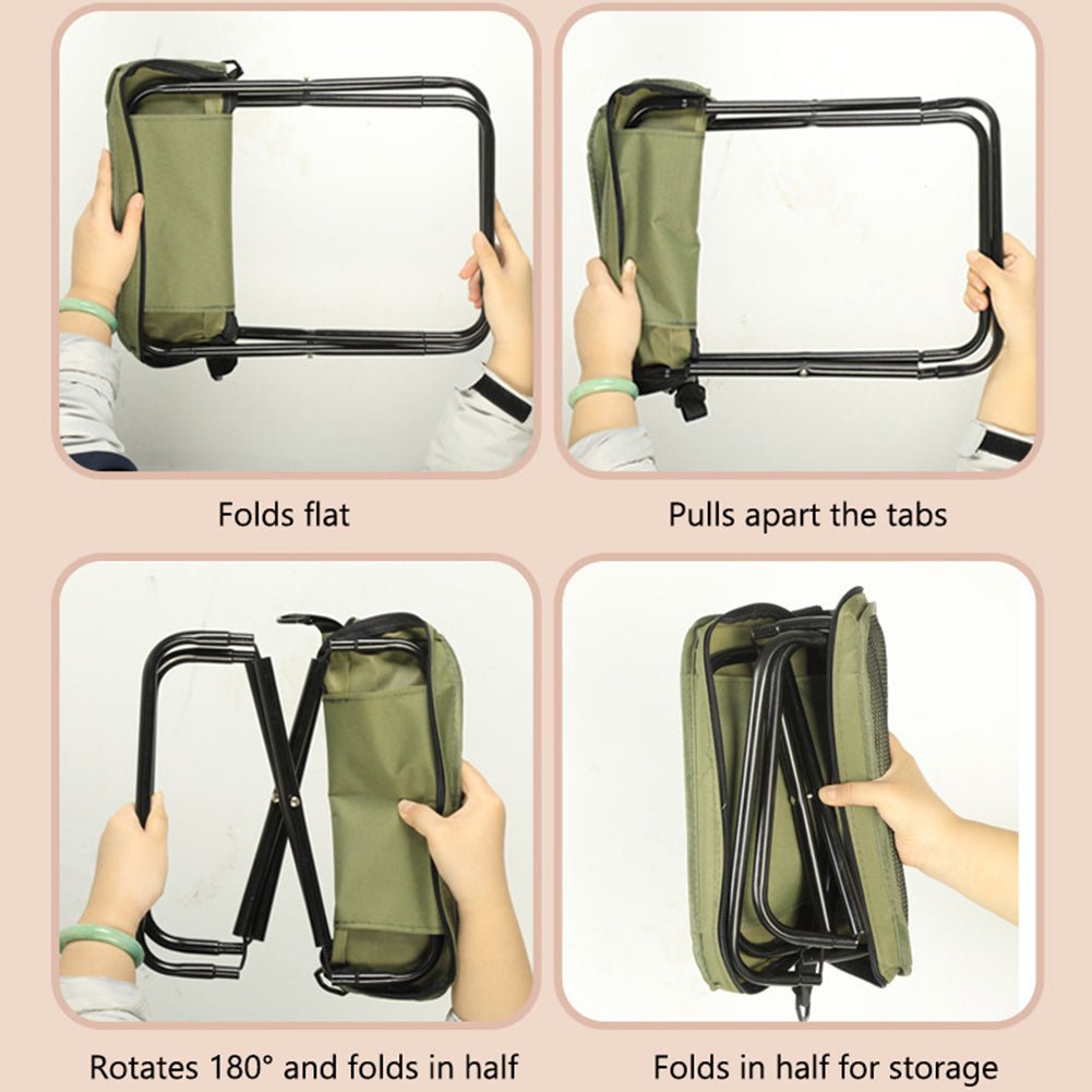 Durable 2-in-1 backpack chair, ideal portable seat for hiking, festivals & outdoor use.