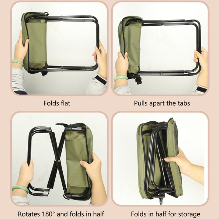 Durable 2-in-1 backpack chair, ideal portable seat for hiking, festivals & outdoor use.