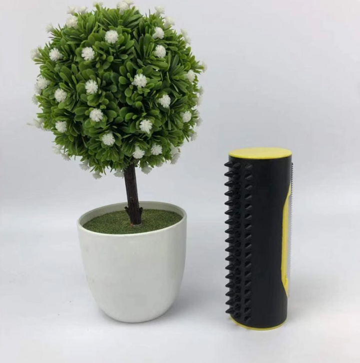 Ergonomic pet grooming tool with shedding brush and dematting comb for pet care