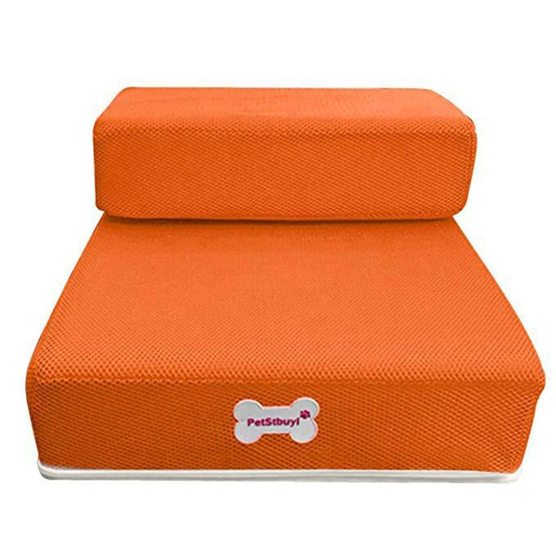 Portable pet steps, 2-level non-slip, helps small pets climb onto beds and sofas with ease.