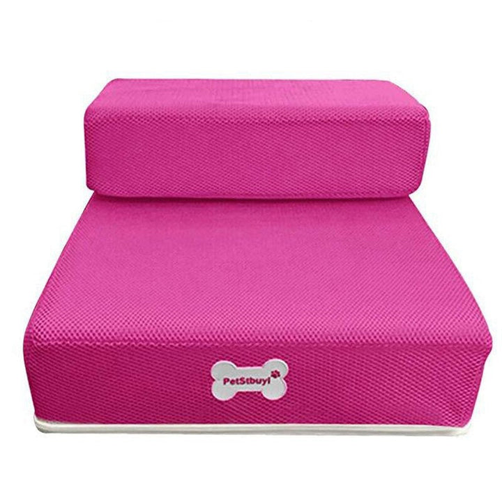 Stylish 2-level cat steps, non-slip design, perfect for sofa and bed access by small pets.