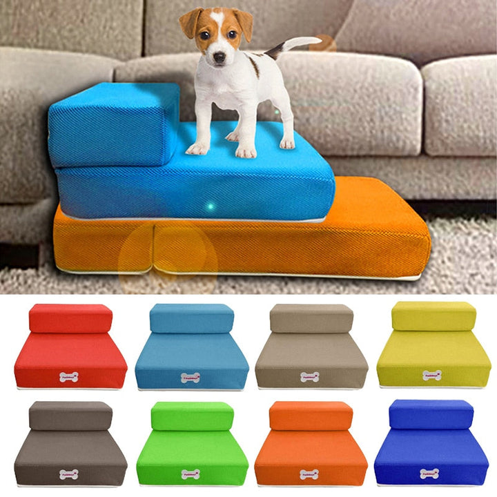 Comfort pet steps, 2-level, non-slip design, ideal for small and medium pets to access furniture.