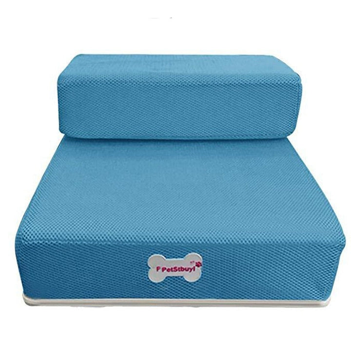 Small dog steps, 2-level, non-slip grip, enhances pet access to elevate beds.
