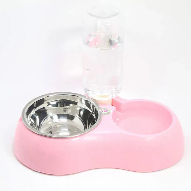 Modern pet feeding station: 3-in-1 dog and cat feeder with water dispenser for organized pet care