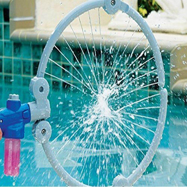 User demonstrating the easy clean feature of the 360° Pet Shower Scrubber after pet grooming