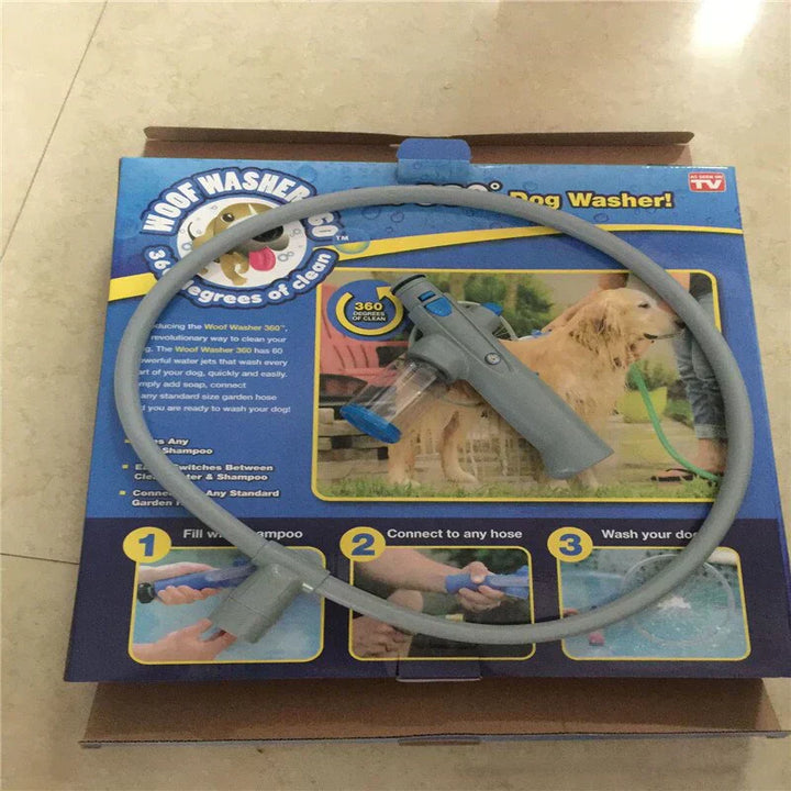 Packaged 360° Pet Shower Scrubber Tool, ready for hassle-free pet care and complete pet washing