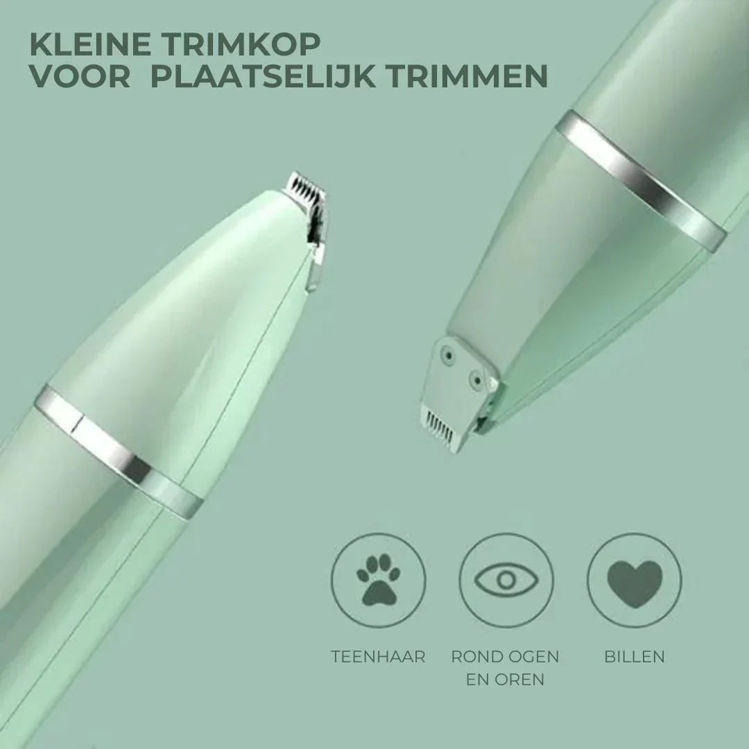 Ergonomic pet grooming trimmer for dogs and cats, featuring a powerful yet quiet motor