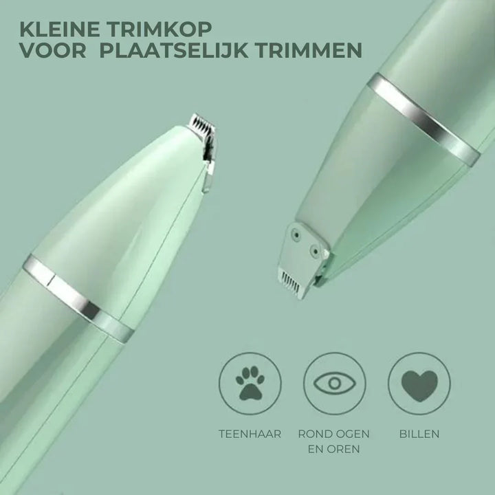 Ergonomic pet grooming trimmer for dogs and cats, featuring a powerful yet quiet motor