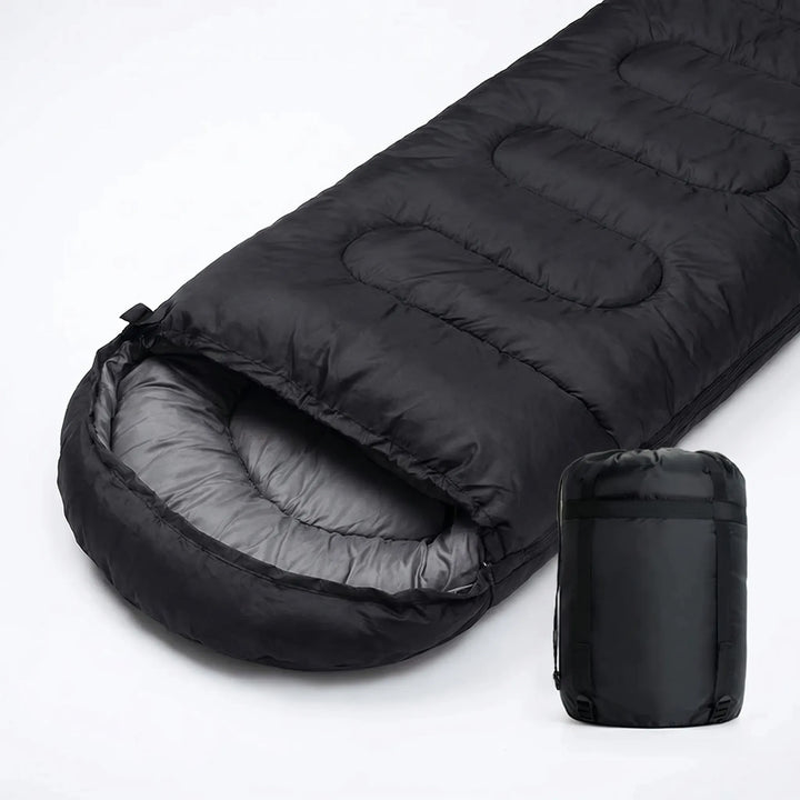 Warm & durable 4-Season Mummy Sleeping Bag, perfect outdoor gear for hiking and cold weather camping adventures.