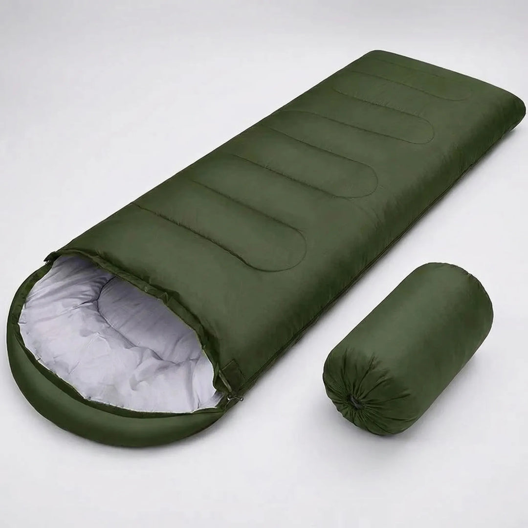 Close-up of the waterproof fabric on a 4-Season Mummy Envelope Sleeping Bag, ensuring warmth for outdoor gear.