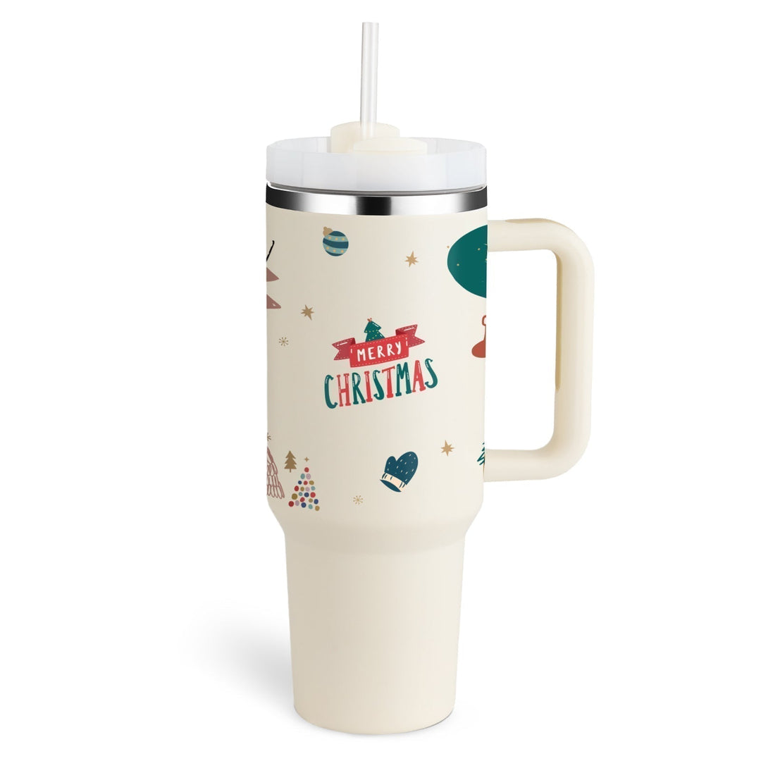 ChillMate large capacity 40 fl oz insulated mug. With handle & straw, great for travel & daily use.