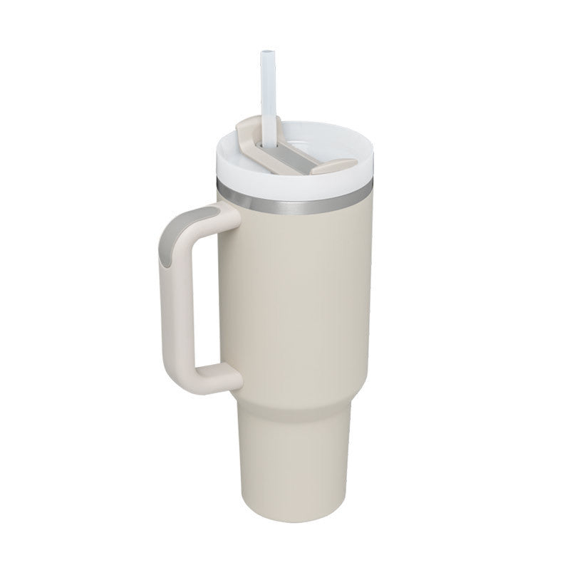 Reusable 40oz insulated water bottle. ChillMate straw mug with handle for any adventure.