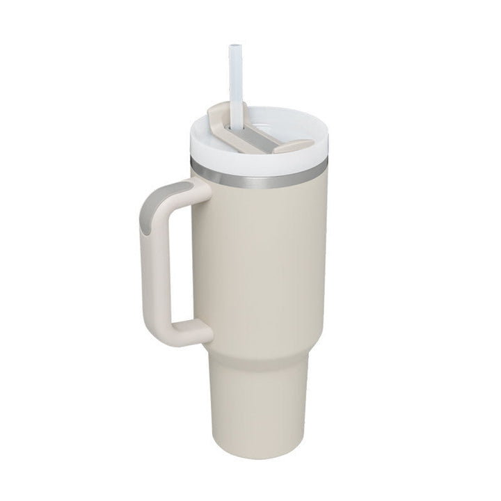 Reusable 40oz insulated water bottle. ChillMate straw mug with handle for any adventure.
