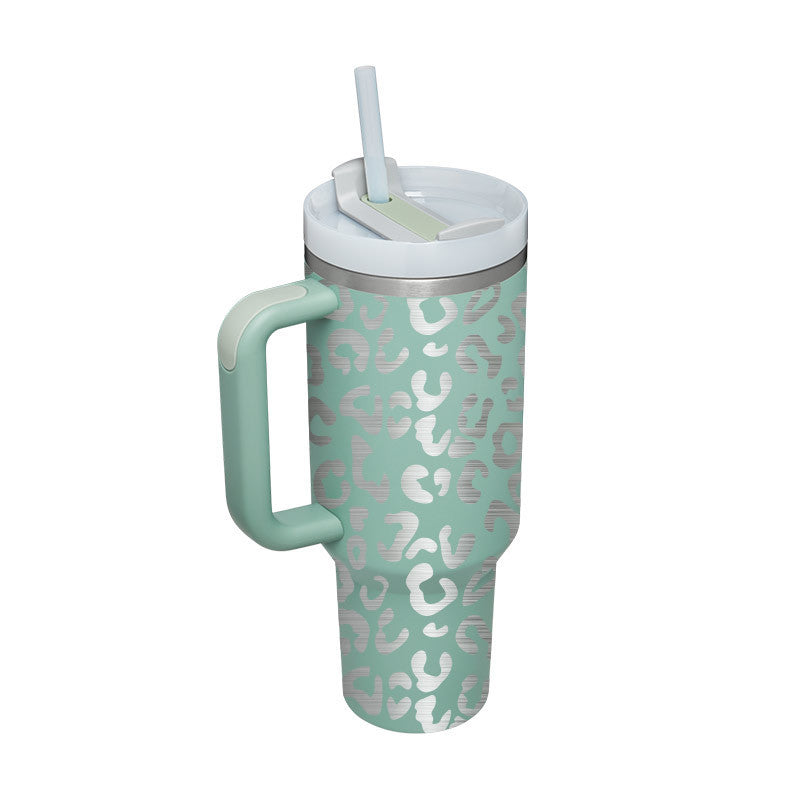 Large 40oz insulated drinkware. ChillMate travel tumbler with handle & straw. For hot or cold drinks.