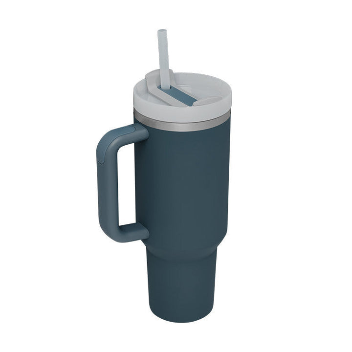 Hot & cold 40oz insulated tumbler. With handle & straw. A versatile reusable drinkware for any occasion.