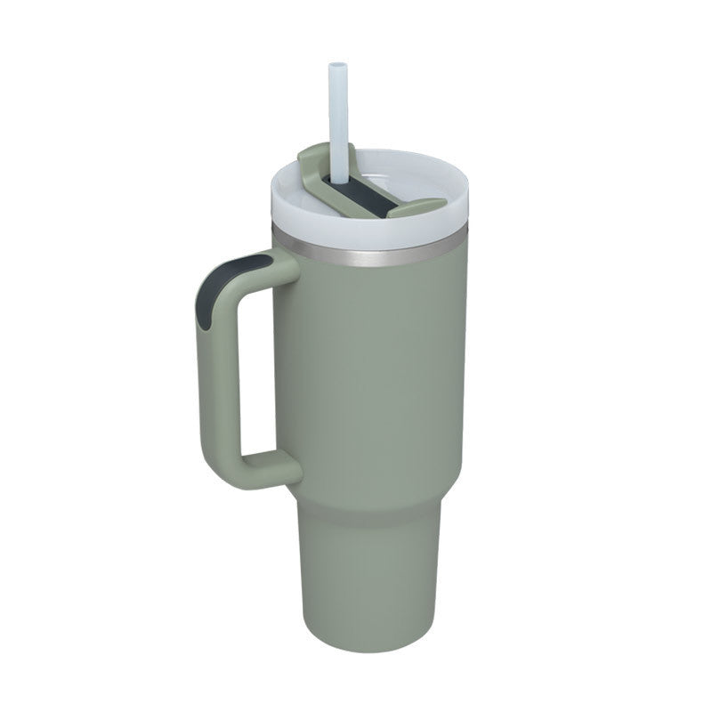 Hot & cold 40oz insulated tumbler. Coffee mug with handle & straw, perfect for daily hydration.