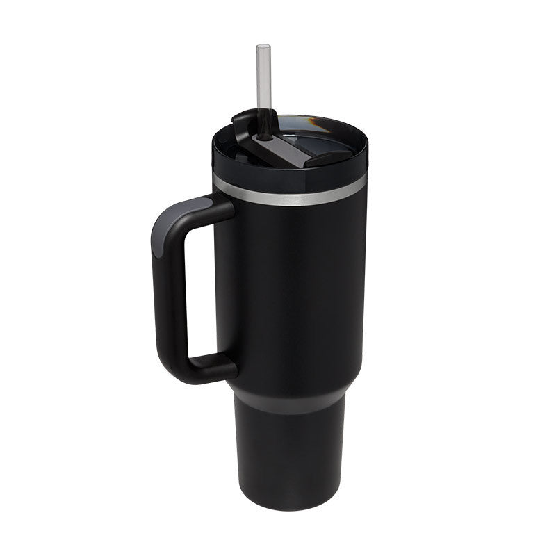 ChillMate 40 fl oz insulated travel mug. Unisex, with a comfy handle & straw. Reusable drinkware.