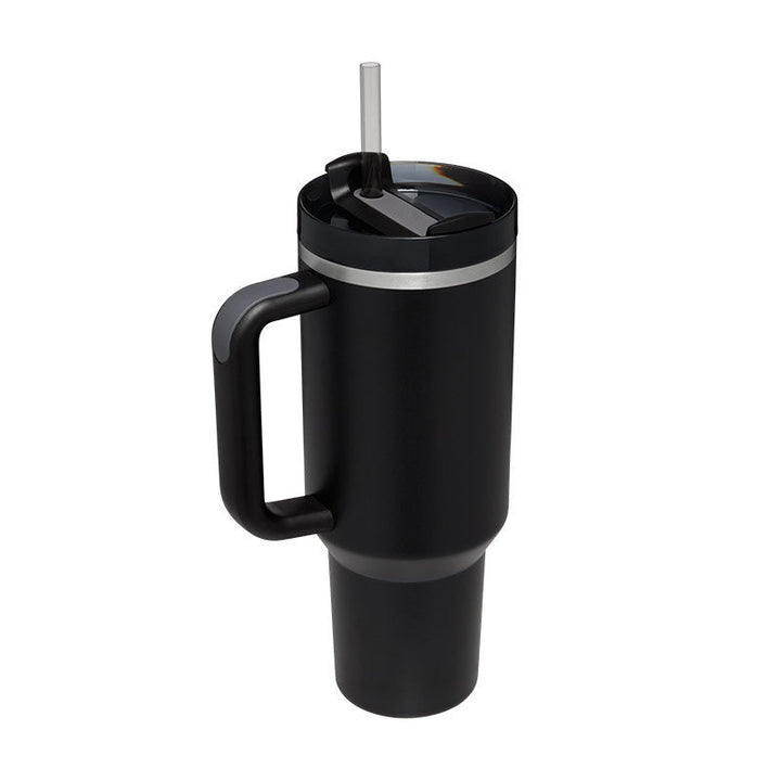 ChillMate 40 fl oz insulated travel mug. Unisex, with a comfy handle & straw. Reusable drinkware.