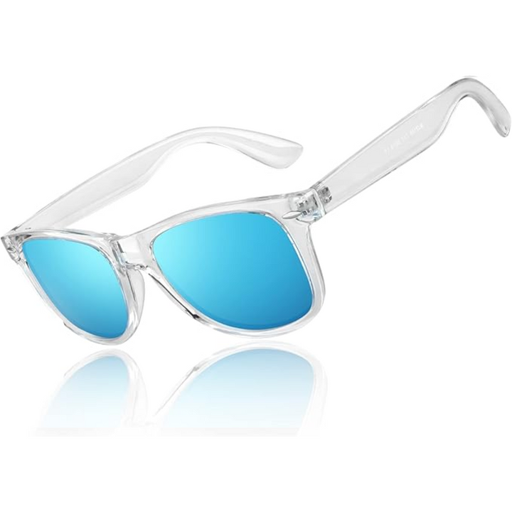 Classic 80s style polarized Wayfarer sunglasses, unisex design for retro eyewear fashion and UV protection.