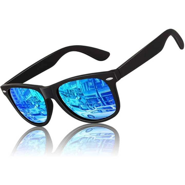 Enjoy the outdoors with these unisex 80s retro polarized Wayfarer sunglasses, great for UV protection.