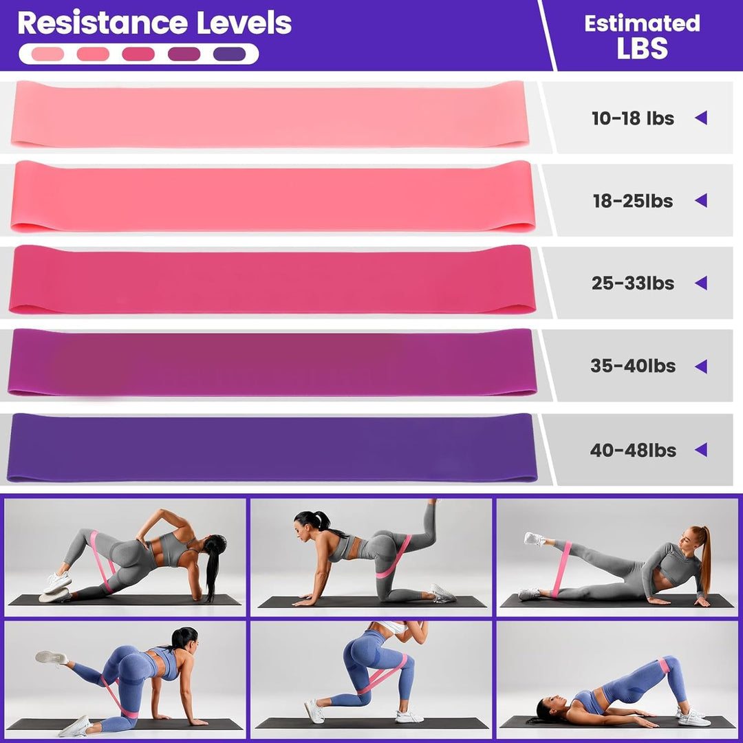 Home workout pilates kit, 9 pieces including non-slip socks, ring, ball & resistance bands for all levels.