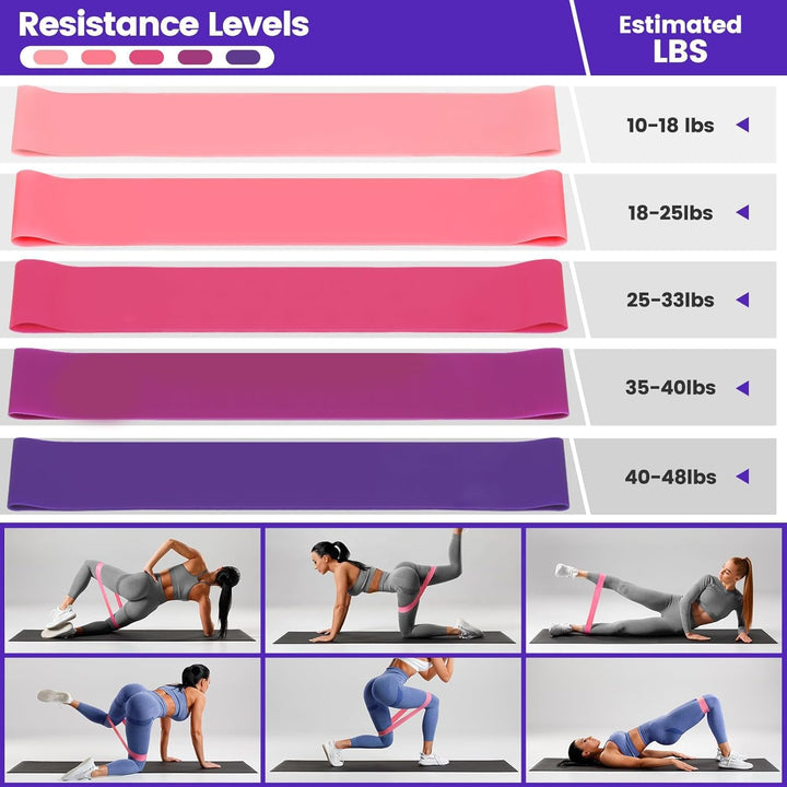 Home workout pilates kit, 9 pieces including non-slip socks, ring, ball & resistance bands for all levels.
