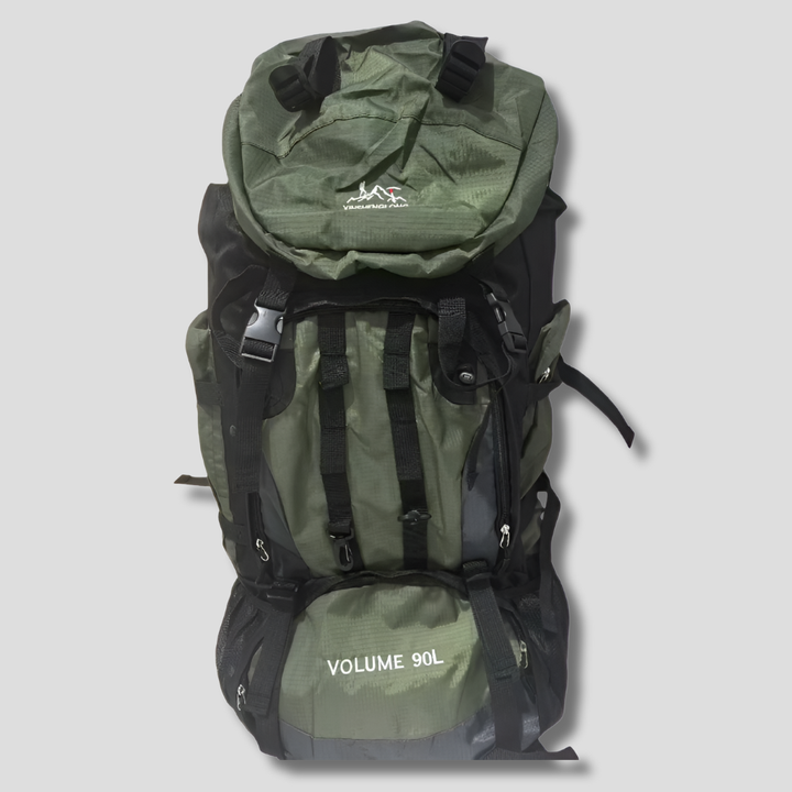 Unisex 90L large capacity hiking backpack for outdoor adventures, trekking, and camping gear. Lightweight & waterproof.