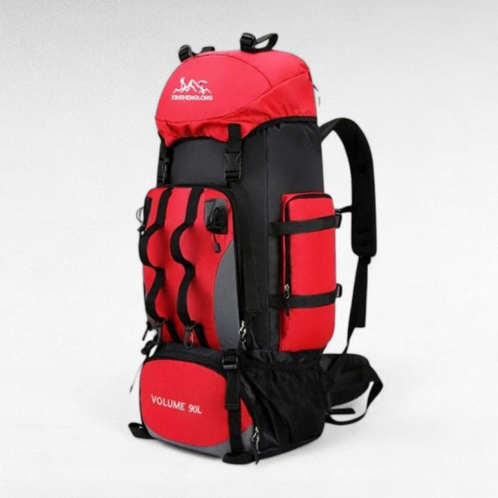 Durable 90L trekking rucksack for travel & trail essentials. Spacious camping backpack for all your adventure gear.