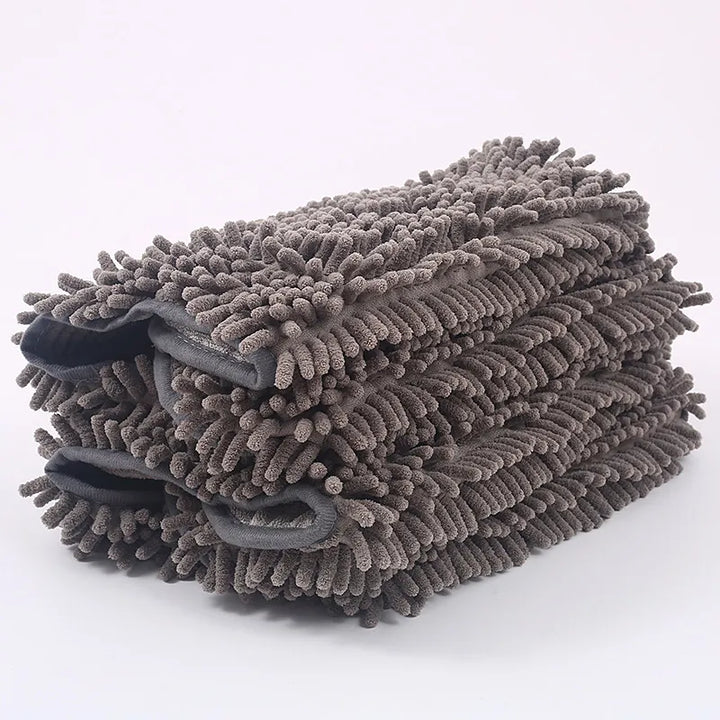 Super absorbent drying glove for dogs, features cute paw embroidery, quick dry towel