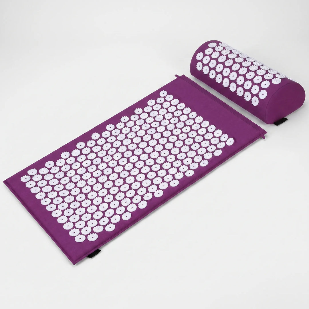 Portable acupressure mat for full body relaxation, muscle relief & back pain. Enhances wellness.