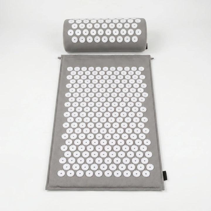 Complete acupressure set for home wellness, massage therapy & stress relief. Includes mat & pillow.