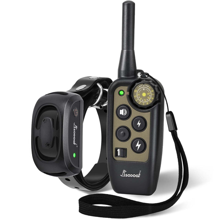 Adjustable waterproof dog collar, black, designed for effective remote obedience training