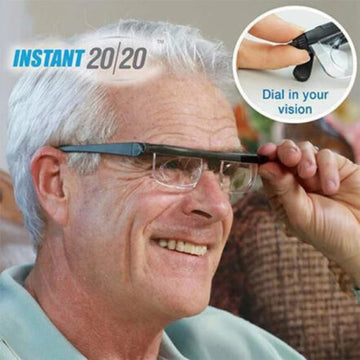 Self-adjusting VisiFlex glasses, offering sharp near & far vision. Unisex eyewear for all users.