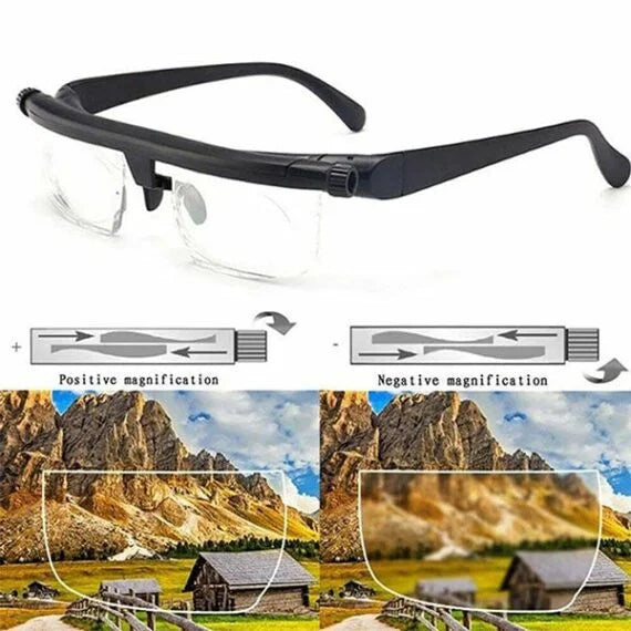 Improve your vision with VisiFlex adjustable focus glasses. Clear near & far sight for anyone.