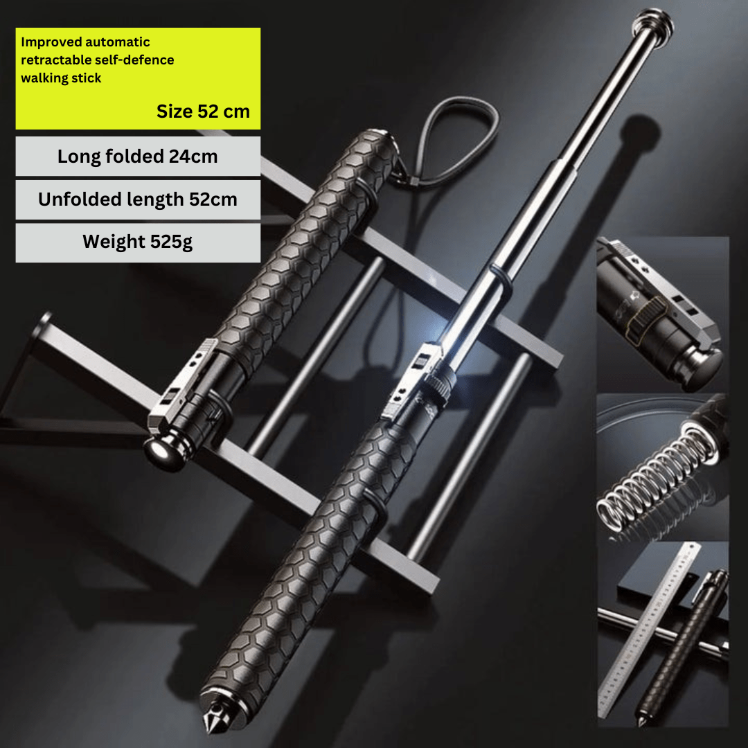 Reliable alloy steel trekking pole with anti-slip grip, enhances stability on challenging trails.
