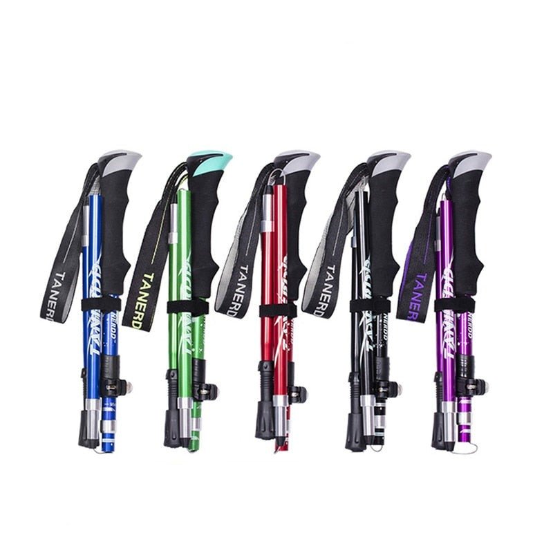 Unisex adjustable trekking poles for hiking, walking, and outdoor adventures, offering stability & support.