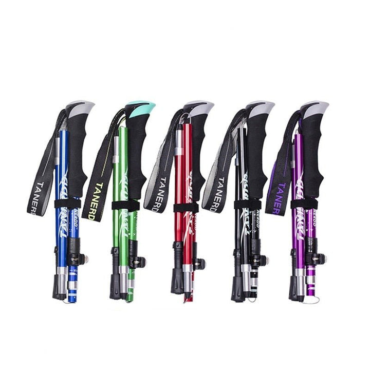 Unisex adjustable trekking poles for hiking, walking, and outdoor adventures, offering stability & support.
