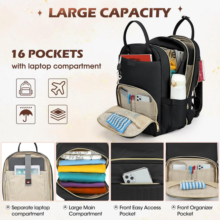 Organized AeroFlex travel backpack, water-resistant & TSA friendly, perfect as a carry-on for men & women.