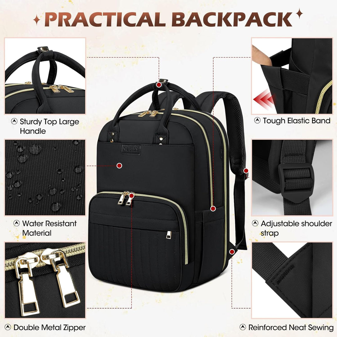 Multi-compartment AeroFlex daypack for work, school, or travel. Water-resistant unisex backpack with laptop sleeve.