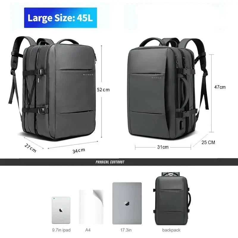 Sleek aesthetic unisex laptop bag, ideal for business travel, daily commute, fits 17-inch devices.