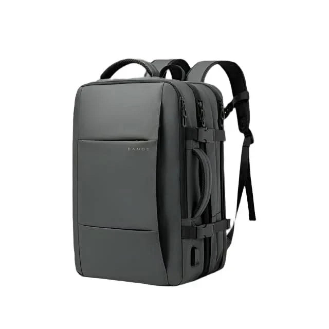 Modern aesthetic unisex backpack with USB port, ideal for 17-inch laptops, school, and daily commute.