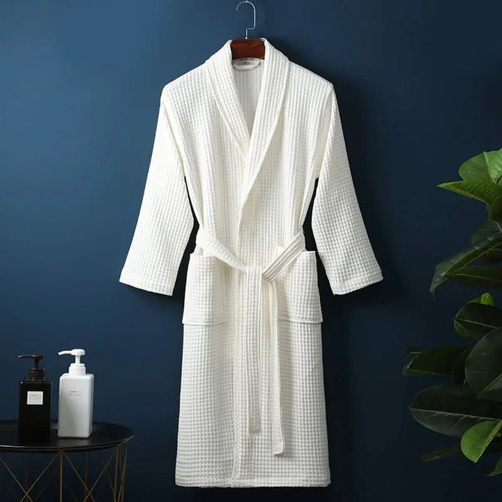 Unisex AirWeave waffle bathrobe in a soft, lightweight fabric for ultimate comfort & relaxation at home.