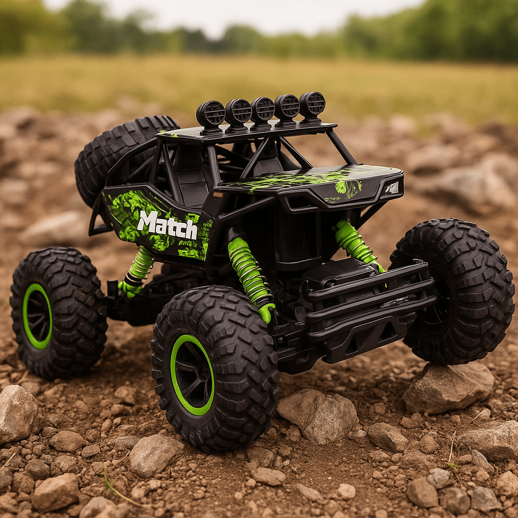 Family enjoying a fun outdoor day, playing with the All-Terrain Remote Control Monster Truck.