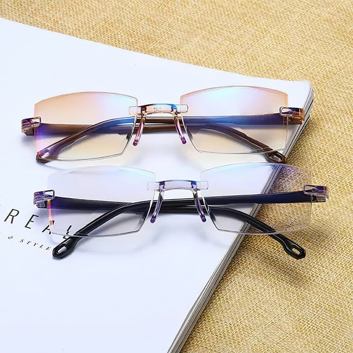 Unisex anti-blue light multifocal reading glasses for clear vision and eye protection.